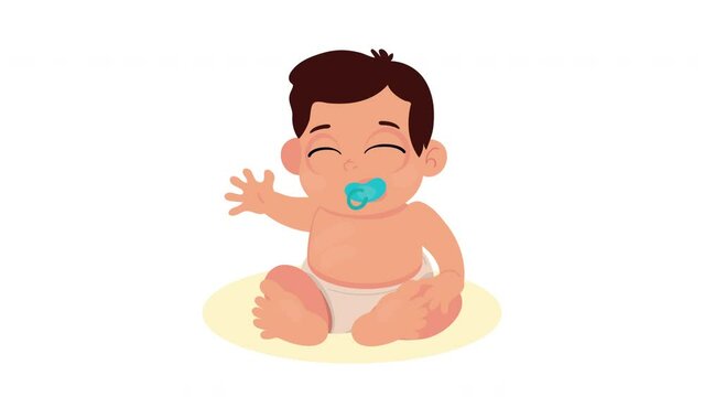 cute little baby boy with pacifier