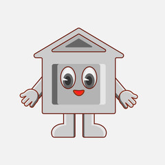 Cartoon happy bank building vector illustration isolated on a white background. Teaching financial literacy for kids, families. Saving budget explanation. Financial system explain.