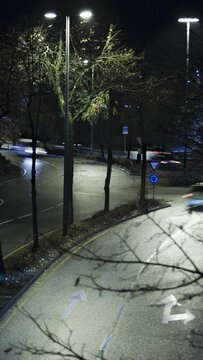 Verticel Timelapse of a traffic in norway, stavanger