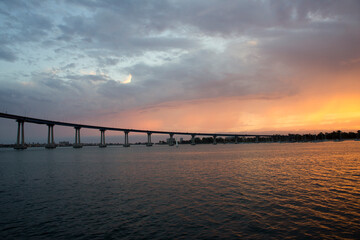 Fototapeta na wymiar sunset over the bridge