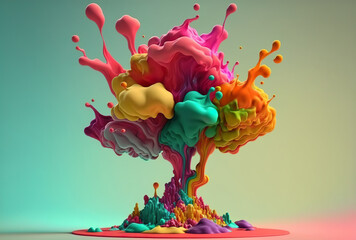 Abstract Colourful Rainbow. Generated by Midjourney AI.