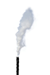 White smoke from chimney - obrazy, fototapety, plakaty