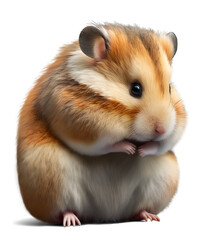 Hamster standing, isolated on transparent background. Generative AI