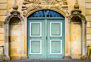 old door at a facade