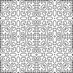 Stylish texture with figures from lines.
Abstract geometric black and white pattern for web page, textures, card, poster, fabric, textile. Monochrome graphic repeating design. 