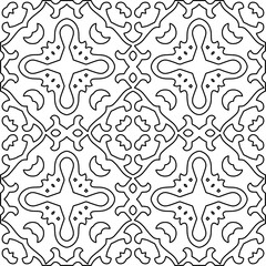 Stylish texture with figures from lines.
Abstract geometric black and white pattern for web page, textures, card, poster, fabric, textile. Monochrome graphic repeating design. 