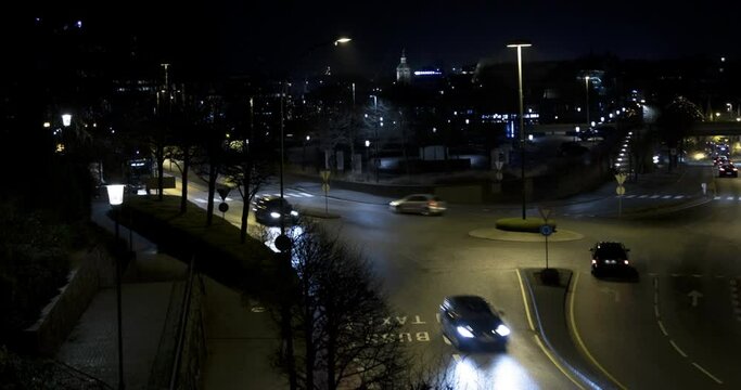 Verticel Timelapse of a traffic in norway, stavanger