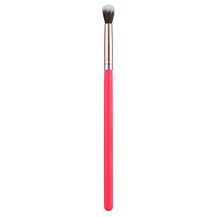 Pink professional makeup brush closeup isolated on transparent background.	