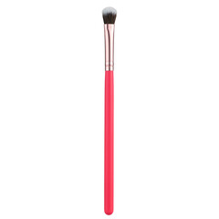 Pink professional makeup brush closeup isolated on transparent background.	