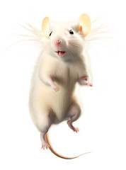 Mouse jumping, isolated on transparent background. Generative AI