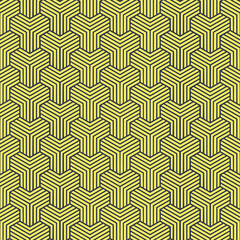 Abstract geometric line seamless pattern yellow background suitable for print cloth and packaging