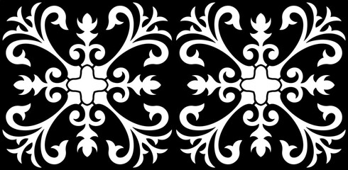 Black and white geometric pattern. Tileable texture background.