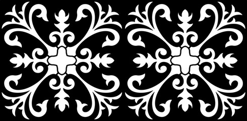 Black and white geometric pattern. Tileable texture background.