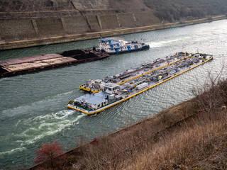 barge on the Danube - Black Sea canal in Romania