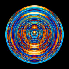 abstract colored circle lines motion blurred