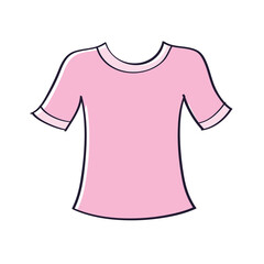 Pink blank t shirt isolated vector illustration