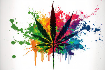 abstract colorful background with cannabis