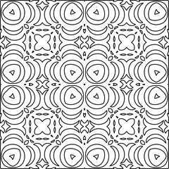 Stylish texture with figures from lines.
Abstract geometric black and white pattern for web page, textures, card, poster, fabric, textile. Monochrome graphic repeating design. 