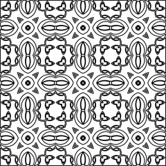 Stylish texture with figures from lines.
Abstract geometric black and white pattern for web page, textures, card, poster, fabric, textile. Monochrome graphic repeating design. 