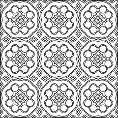 Stylish texture with figures from lines.
Abstract geometric black and white pattern for web page, textures, card, poster, fabric, textile. Monochrome graphic repeating design. 