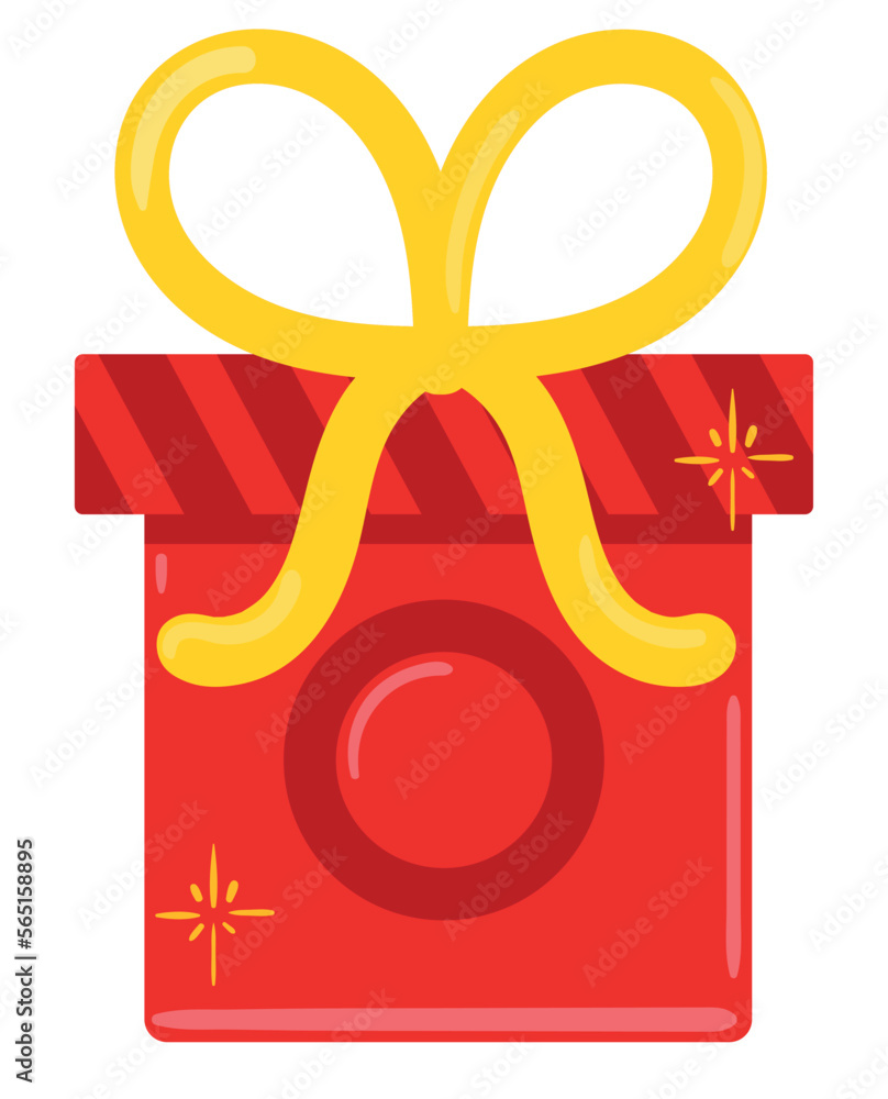 Sticker gift box icon