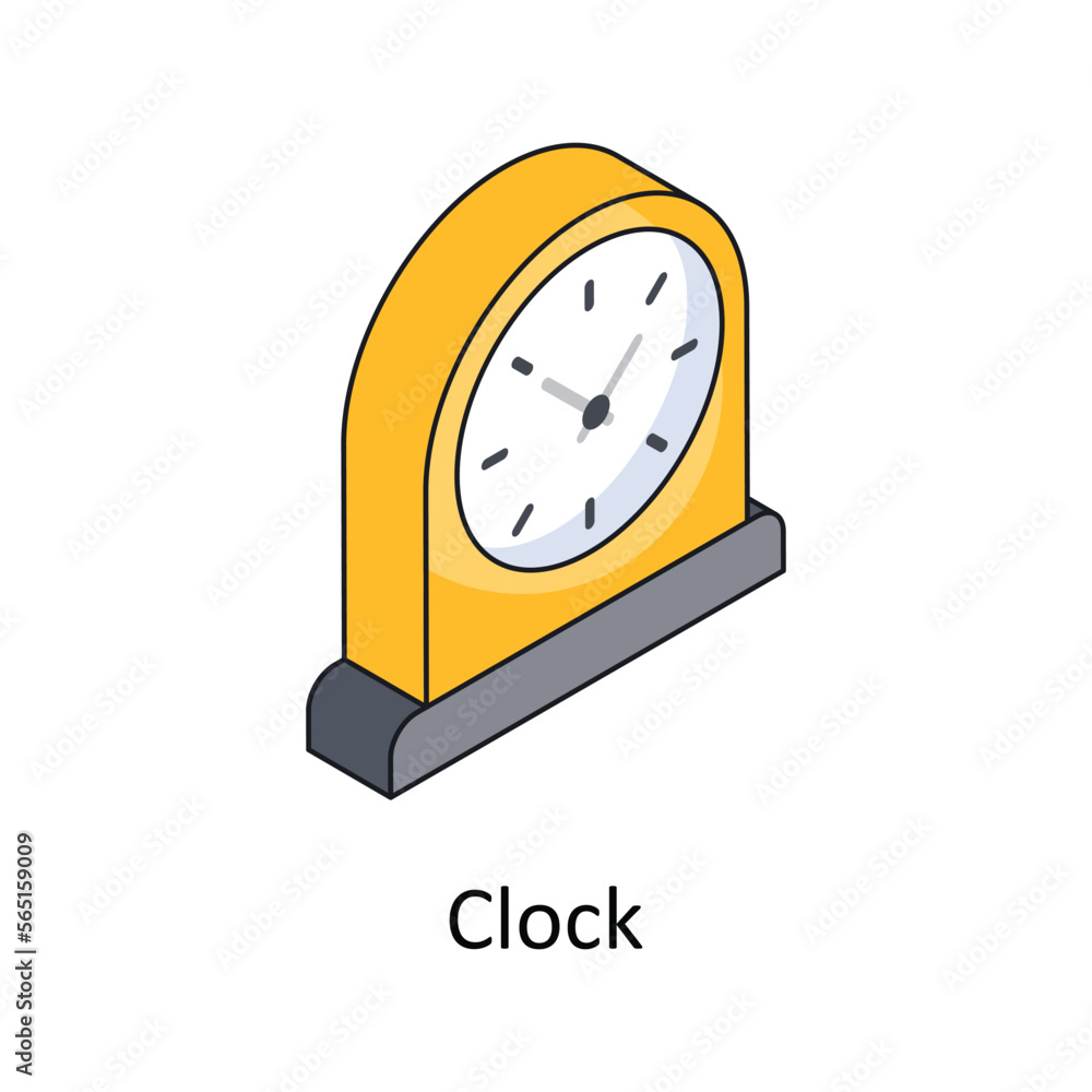 Poster clock vector isometric filled outline icon for your digital or print projects.