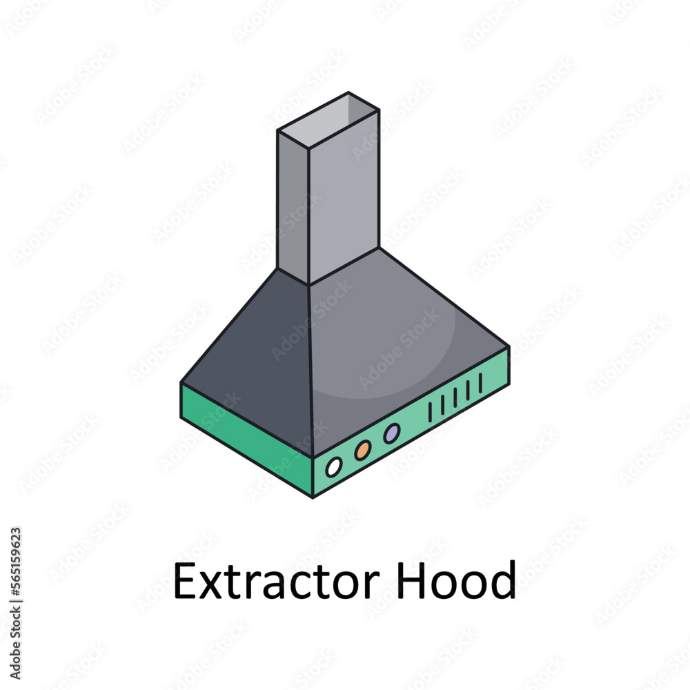 Poster extractor hood vector isometric filled outline icon for your digital or print projects.