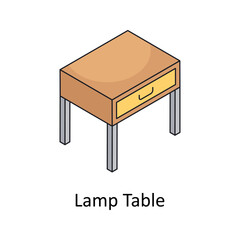 Lamp Table Vector Isometric Filled Outline icon for your digital or print projects.