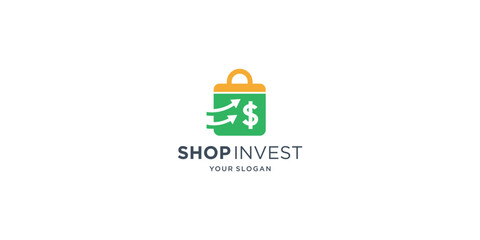 Investment Logo with shop concept Template Design Vector inspiration.