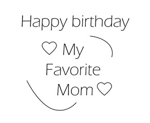 Happy birthday greeting with hearts