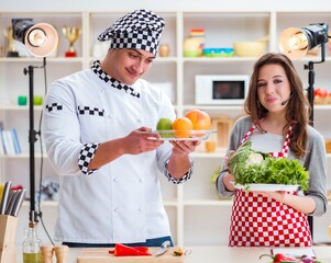 Food cooking tv show in the studio