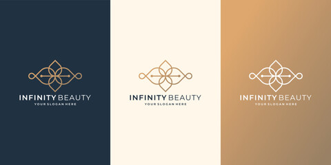 Infinity beauty Logo template. creative logo for cosmetic, skin care, fashion.