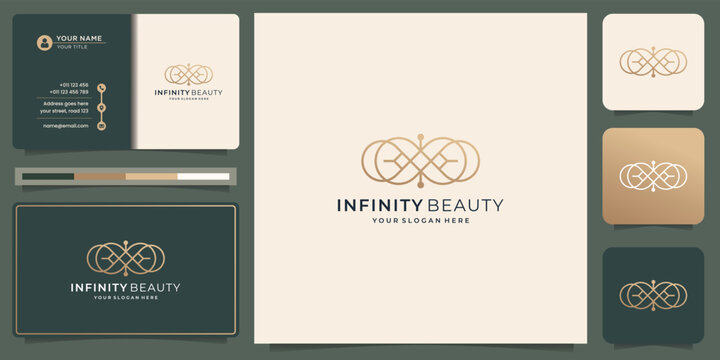 geometric Infinity beauty Logo and business card design, beauty, infinity, concept, life, loop.