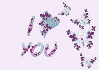 Postcard Happy Valentine's Day. Happy holiday. Declaration of love