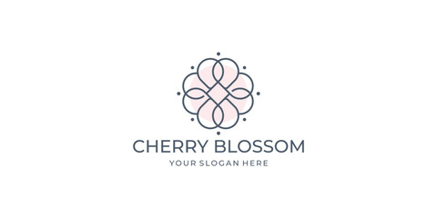Cherry blossom logo design vector template. © ulhaq_std