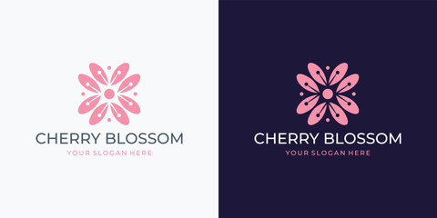 feminine cherry blossom logo design inspiration.