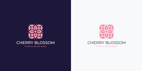 symbol of beauty cherry blossom logo template vector design.