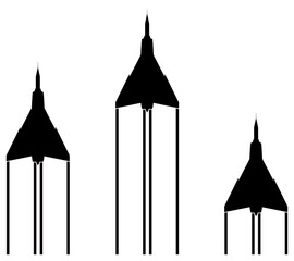 Simple illustration of fighter jet (Avro Arrow). Line art, clipart, graphic, icon, object, shape, symbol, etc. PNG with transparent background. Design elements for websites and other graphics.