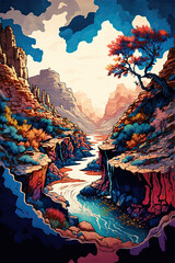 Scenery of beautiful mountains