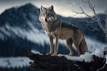 wildlife, a wolf in its habitat.