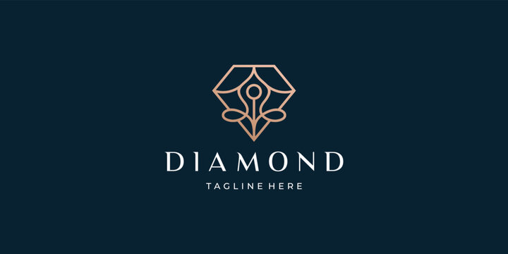 minimalist diamond logo design template.