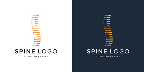 geometric line abstract spine bones logo template. chiropractic inspiration design.