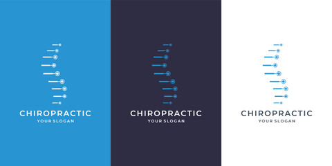 creative chiropractic, message simple concept combine line shape modern design.
