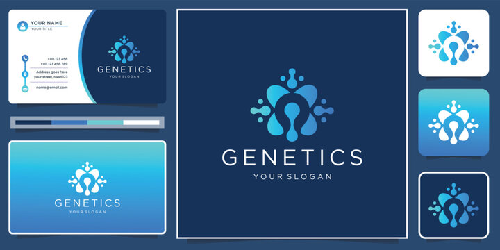 genetic DNA logo dot technology. creative symbol for science technology template.