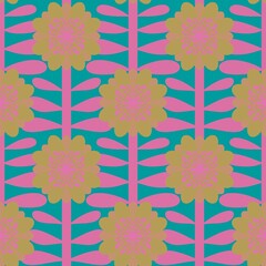 Floral seamless flower pattern for fabrics and textiles and packaging and gifts and cards and linens and kids