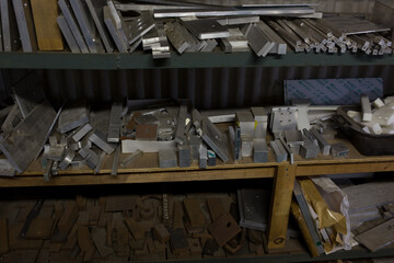 Materials placed in the material storage area
