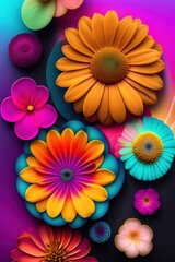 Fototapeta na wymiar colorful flowers background
