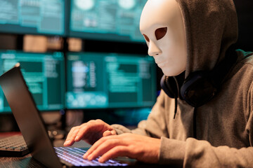 Dangerous impostor with masked identity hacking server, acting mysterious and trying to break into...