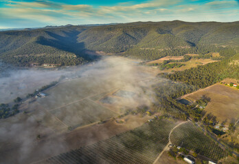 Atmosphere sky white cloud covering dry yellow valley in the mountain resort for family children school holiday