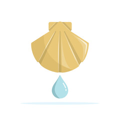 Baptismal shell icon and a water drop - 565172076